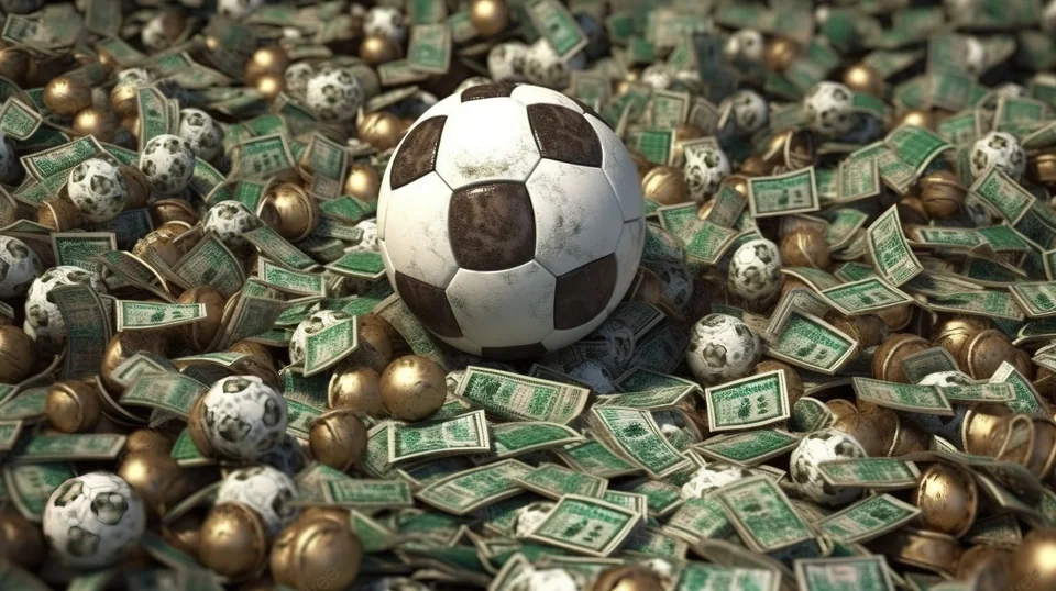 Aksi sepak bola yang menggambarkan navigasi pertandingan olahraga