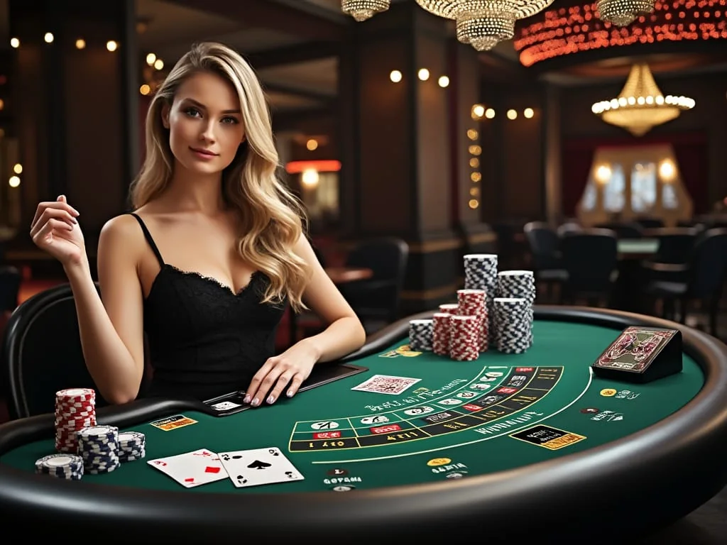Ruang meja casino live dengan tampilan permainan langsung